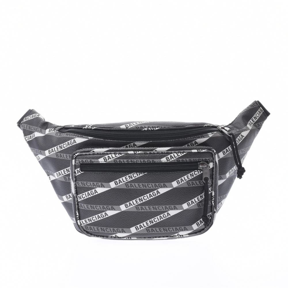 BALENCIAGA Explorer Belt Bag Body Belt Bum Crossbody Black White Waist